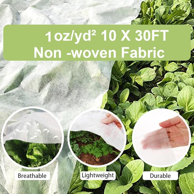 SUN PRO Plant Covers Freeze Protection,10Ft x 30Ft 1.0 oz/yd² Reusable Floating Row Cover, Freeze Protection Plant Blankets for Cold Weather (Support Hoops Not Included) - Image 2